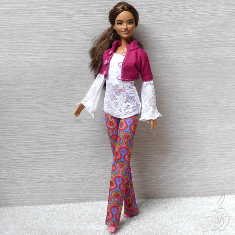 Kalhoty a halena pro Barbie oblečky pro barbie kalhoty pro panenku komplet pro panenku halena pro barbie 