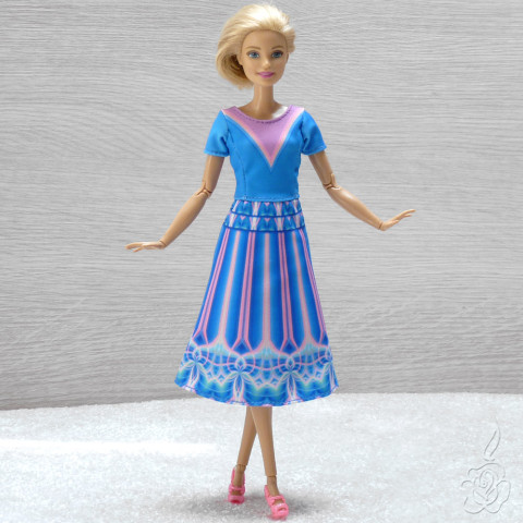Modrorůžové šatičky pro Barbie šaty pro panenku šatičky pro barbie oblečky pro panenku šaty pro barbie 
