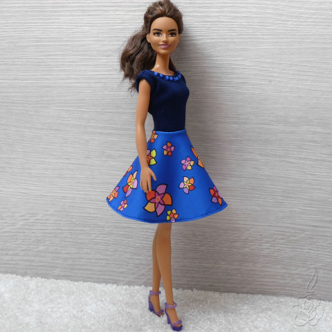 Modré šatičky pro Barbie šaty pro panenku šatičky pro barbie oblečky pro panenku šaty pro barbie 
