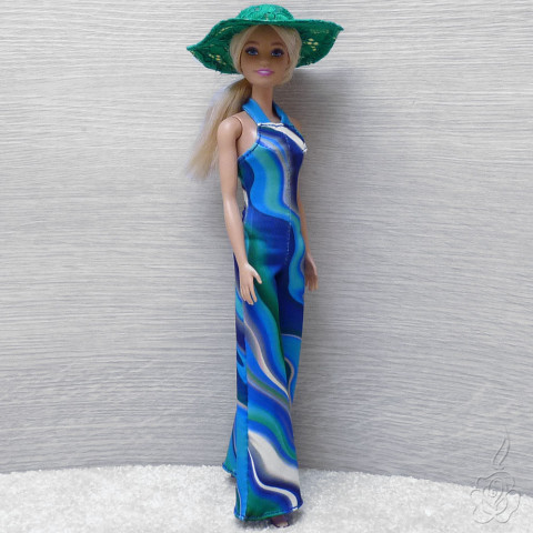 Modrozelený overal pro Barbie oblečky pro barbie oblečky pro panenku overal pro barbie overal pro panenku 
