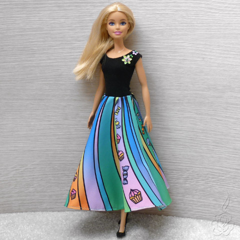 Barevné šaty pro Barbie šaty pro panenku šatičky pro barbie oblečky pro panenku šaty pro barbie 