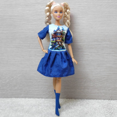 Modré šatičky pro Barbie šaty pro panenku šatičky pro barbie oblečky pro panenku šaty pro barbie 