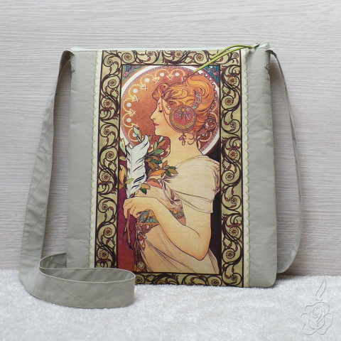Kabelka Alfons Mucha - Pero alfons mucha barevná kabelka kabelka s muchou látková kabelka crossbody kabelka  Kabelka Alfons Mucha - Pero alfons mucha barevná kabelka kabelka s muchou látková kabelka crossbody kabelka