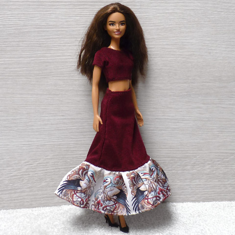 Dlouhá sukně a top pro Barbie oblečky pro panenku šaty pro barbie sukně pro panenku sukně pro barbie 