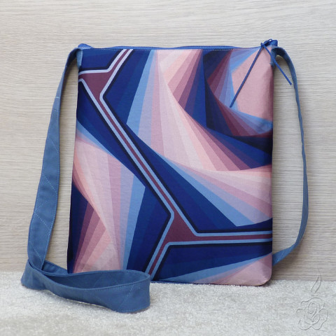 Barevná crossbody kabelka - Hexagon barevná kabelka vzorovaná kabelka látková kabelka oranžová kabelka crossbody kabelka kabelka se vzorem 