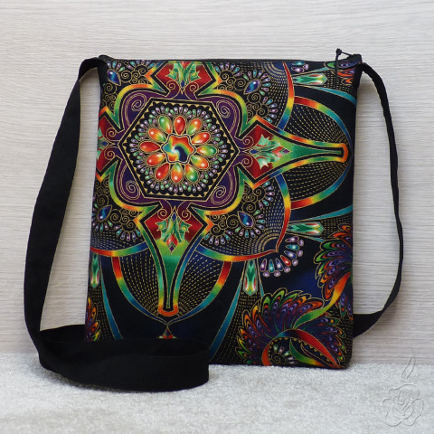 Barevná crossbody kabelka - Ajša barevná kabelka vzorovaná kabelka látková kabelka oranžová kabelka crossbody kabelka kabelka se vzorem 