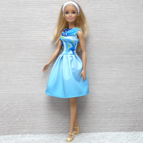 Modré šaty pro Barbie oblečky pro barbie šatičky pro barbie oblečky pro panenku oblečky pro sběratele modré šatičky 
