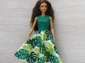 Zelené šaty pro Barbie - Monstera