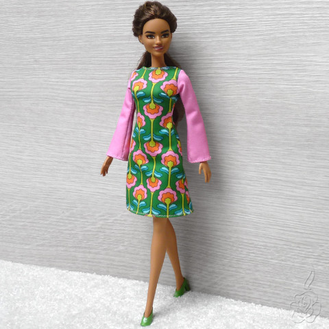 Retro šaty pro Barbie oblečky pro barbie šatičky pro barbie oblečky pro panenku šaty pro barbie oblečky pro sběratele 