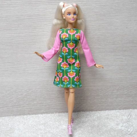 Retro šaty pro Barbie oblečky pro barbie šatičky pro barbie oblečky pro panenku šaty pro barbie oblečky pro sběratele 