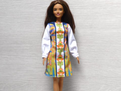 Pruhované šaty pro Barbie
