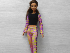 Modré midi šaty pro Barbie