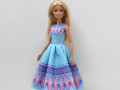 Modré midi šaty pro Barbie