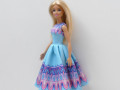 Modré midi šaty pro Barbie