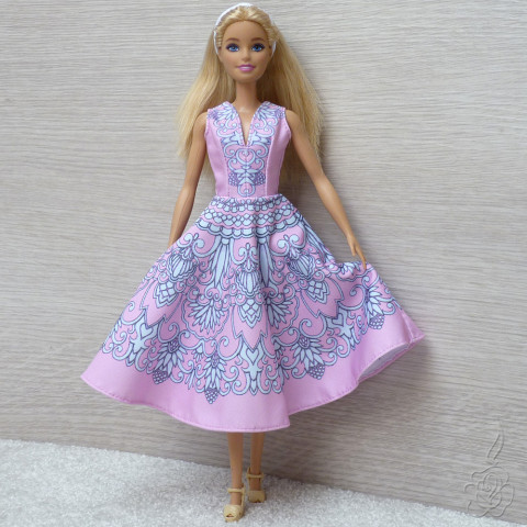 Růžové šaty pro Barbie oblečky pro barbie oblečky pro panenku šaty pro barbie dlouhé šaty pro barbie oblečky pro sběratele 
