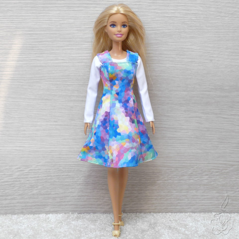 Šatovka s tričkem pro Barbie oblečky pro barbie oblečky pro panenku šaty pro barbie tričko pro barbie oblečky pro sběratele 