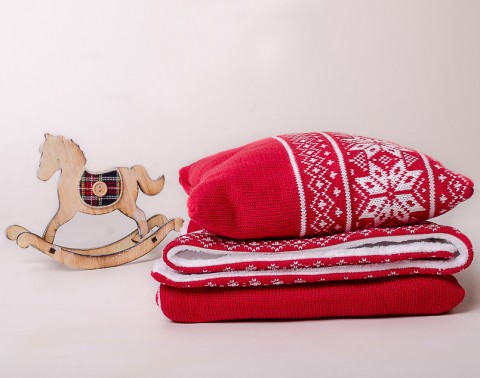 Teplá deka Norská 80x100cm, červená dárek děti deka miminko přikrývka dečka kočárek výbavička 