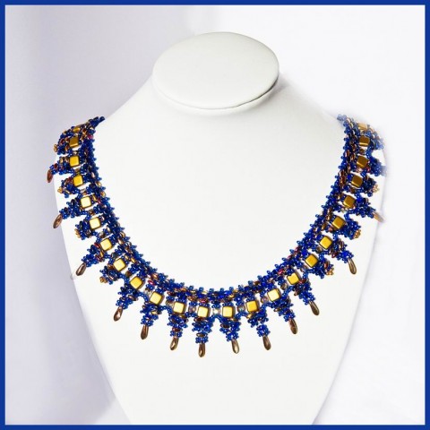 Náhrdelník Kleopatra náhrdelník modrá zlatá elegance 