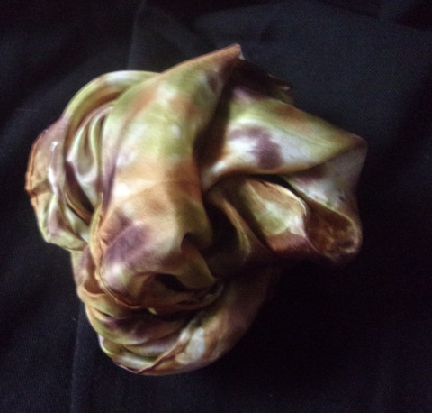 Hedvábný šátek Zemitý. hedvábí hedvábná šála 